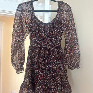 LUSH Black floral mini dress